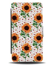 Sunflower Polka Dot Flip Wallet Case Punkte Sonnenblumen Flowery Flowers E630
