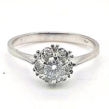 18K 750 Weißgold Diamant Solitär Unikat Ring RG 55 Geschenk Neuw.