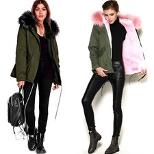 Warme Winter Jacke Parka XXL Webpelz Kapuze Teddyfell gefüttert Army khaki Blog