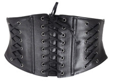 Damen Schnürkorsett Breitgürtel Gürtel zum schnüren Öko Leder und Gummi Neu !