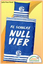Bettwäsche FC Schalke 04 Microfaser Blau Weiß Reißverschluss Gr.135x200cm NEU
