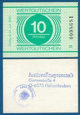 DDR Gefängnisgeld JVA Hohenleuben 10 Pf. 1990 Serie B