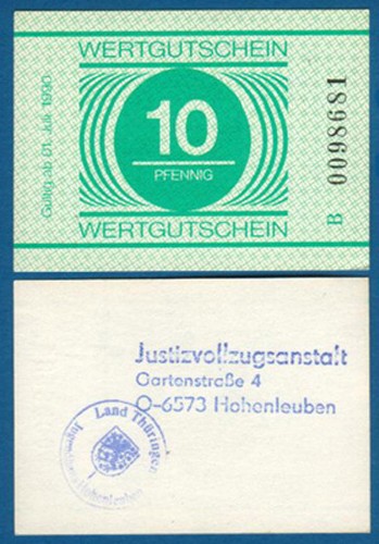 Ddr gefängnisgeld jva - ddr,