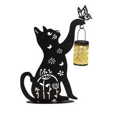 Dekofigur katze mit solar - dekofigur,