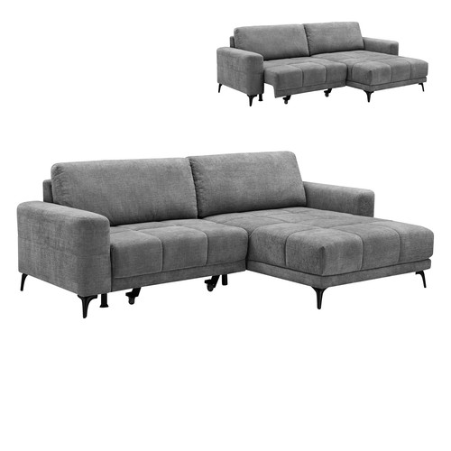 Ecksofa grau webstoff - -,