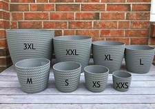 Übertopf Rund Blumentopf GRAU