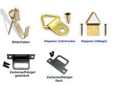 5 Stück Bilderhaken Bildaufhänger für Aufhängung Bilderrahmen Haken Klappöse