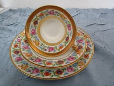 Sammeltasse 3 tlg. Schumann florales Dekor mit kräftigem Goldrand