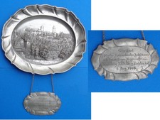 Zinnwandteller von 1908, für