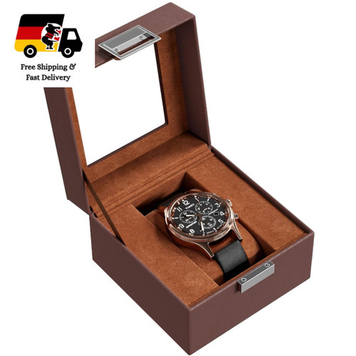 Uhrenbox fach braun mit - uhrenbox, 1-fach