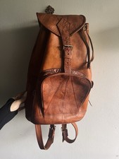 Vintage Echtleder-Rucksack – handgefertigt – Unikat