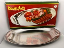 WMF Bratenplatte Servierplatte groß Cromargan Edelstahl Neu in OVP Wagenfeld