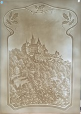 Tolle Lithophanieplatte des Schlosses in Wernigerode, Porzellanbild Lithophanie