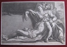 Frans van der Steen: Pieta 1660/Print Radierung Annibale Carracci