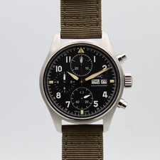 [2149] IWC Pilot Chronograph Spitfire 41mm - IW387901 Schwarz Box & Papiere 2020