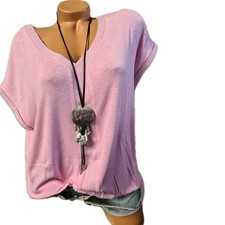 Street One Damen T-Shirt Tunika Rosa Kurzarm V-Ausschnitt Gr. 38 (3 564) NEU