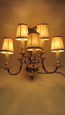 Wandlampe feuervergoldet 5-armig flämische Leuchte Doppel Adler  '50/'60er Jahre