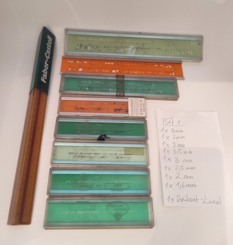 9tlg set schriftschablonen - -,