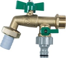 Cornat Zweiwege-Kugel-Auslaufventil 3/4 AG Messing, matt, Anschlussgewinde 3/4