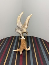 Vintage handgeschnitztes Horn Geweih Adler Ornament - ausgebreitete Flügel Figur 12” x 6”