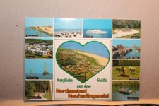 Postkarte, Ansichtskarte Neuharlingersiel Nordseebad  Hafen auf dem Tief Strand