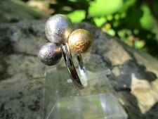Ring DUR-Schmuck 925 Silber rhodin. Zaubernuss 3 Kugeln silber gold schwarz 60