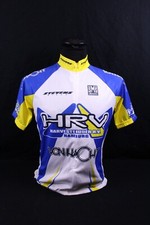 Santini Stevens Fahrradtrikot HRV Gr. L Rennshirt Trikot 3/4 Zip Blau Weiß