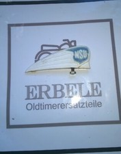 NSU Quickly Emblem, Weiß , Wappenschild für Schutzblech. Länge ca. 85 mm&