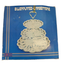Vintage Arco Versilbrte Etagere dreistöckiges Tablett Früch Kuchen in OVP