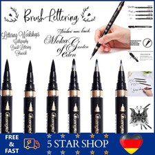 6er Kalligraphie Stift Set mit 4 Spitzengrößen dauerhafte Tinte für Kunst und...