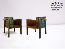 Boatwood by WMK # 1/2 Sehr großer & robuster Relaxsessel aus altem Bootsholz, ei