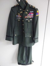 US Uniform Jacke Hose Mütze Green Dress First Lt. Colonel Original mit Orden