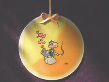 Sonderpreis* Fensterbild* Seidenmalerei* handbemalt* Diddl Maus mit Herzen*Neuw.