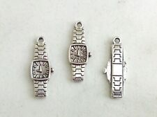 5x Anhänger Uhr 23x9mm Charms Armbanduhr Schmuck Perlen Basteln