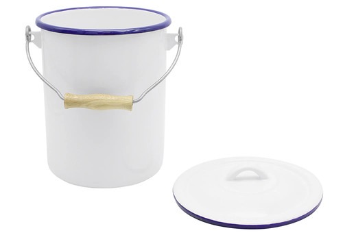 Mülleimer emaille weiß - emaille, 3l