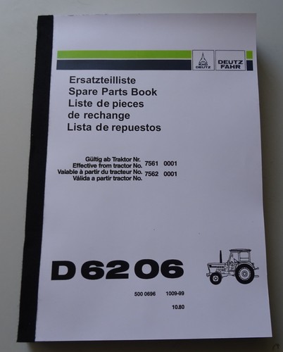 Ersatzteilliste deutz 6206 - deutz, +