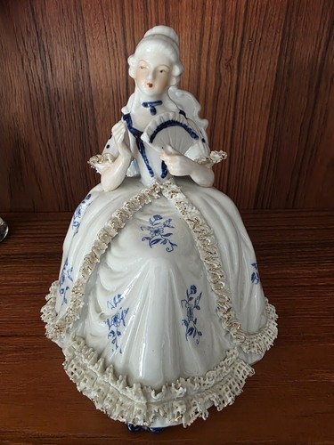 Pozellanfigur 18cm dame - pozellanfigur,