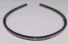 Haarreifen schwarz mit rosa Steinchen aus Strass/Funkelnder Haarschmuck 