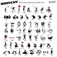 Schablonen BANKSY (B9-B64) in DIN A5 A4 A3 Stencil Airbrush, Graffiti, Malen