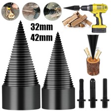 2x Brennholzbohrer Holzspaltbohrer Holzspalter Kegelspalter Für Bohrmaschine DHL