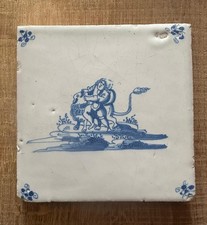 Fliese Kachel tegel antique dutch tile Bibelfliese Delft Art Bibel antik alt