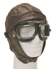 Flieger lederhaube braun - lederhaube,