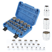 21tlg 1/2" Steckschlüssel Vielzahn Nuss Satz 8-36mm Stecknuss für 6 und 12 Kant