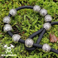 Großlochperlen 10 x Antik Silber Rondell Herz Paracord Metallperlen Perle Tonne