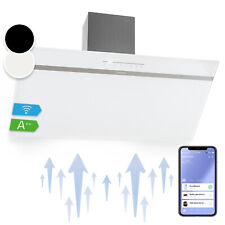 Dunstabzugshaube 90 cm kopffrei Abluft Wandhaube Umluft WiFi 515 m³/h Weiß