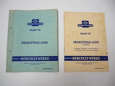 Hercules 221 Mofa Ersatzteilliste Preise Fahrgestell ohne Motor 1962