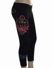 Neu Ed Hardy Christian Audigier Damen-Leggings Stretch zugeschnitten Xsmall Größe 6-8