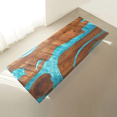 Nussbaum türkis blau epoxid - blau,