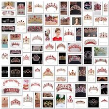 Rot Kristall Königin Prinzessin Hochzeit Braut Diadem Tiara Krone 87 Stile