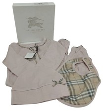 Burberry Baby Grow Set Mädchen Größe 12 Monate Rosa Brandneu Originalverpackt